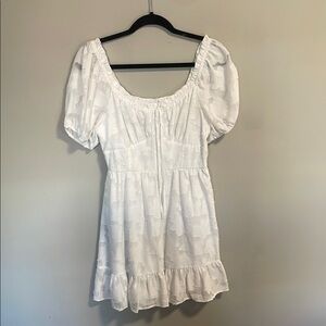ALTAR’D STATE white puff sleeve dress - perfect for bridal shower!